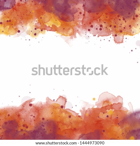 An abstract Autumn theme artistic bright yellow watercolor background texture; golden paint on white paper.