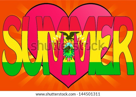 Vector Illustration of Summer Love with the Flag of Bolivia