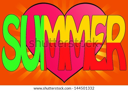 Vector Illustration of Summer Love with the Flag of Benin