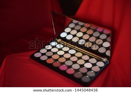 a set of multi-colored eyeshadow