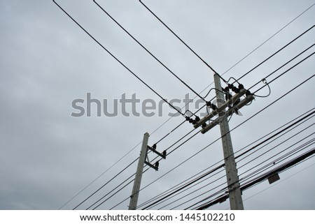 High voltage poles in Thailand