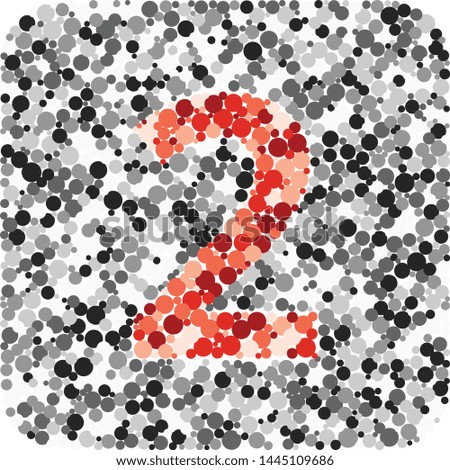 Digit 2 color distributed circles dots illustration