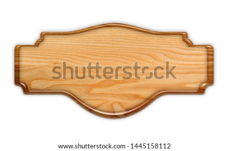 wooden light plate isolated on white background