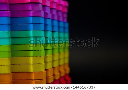 Rainbow stripes,  futurism abstraction on a black background