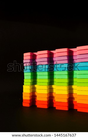 Rainbow stripes, futurism abstraction on a black background