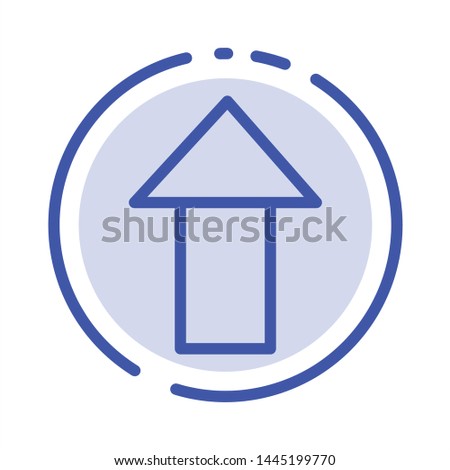 Arrow, Up, Upload Blue Dotted Line Line Icon