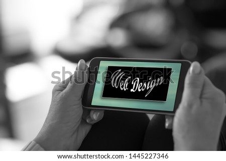 Smartphone screen displaying a web design concept