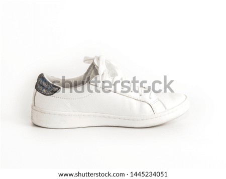 white sneakers shoes isolated on white background