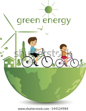 Kids bike with green.