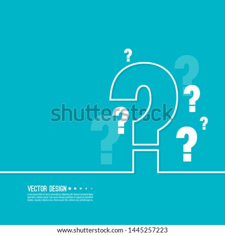 Question mark icon. Help symbol. FAQ sign on  yellow background. vector. minimal, outline. Quiz symbol. Royalty-Free Stock Photo #1445257223