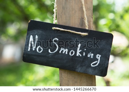 No smoking sign - little blackboard with chalk inscription, don't smoke concept