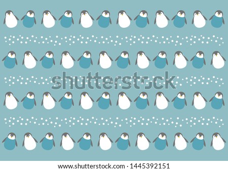 Background illustration. Penguin and snow.