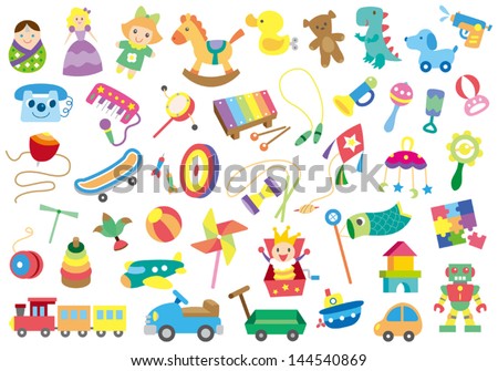 A variety of children's toys Royalty-Free Stock Photo #144540869