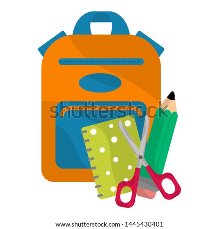 Isolated school supplies image. Back to school - Vector