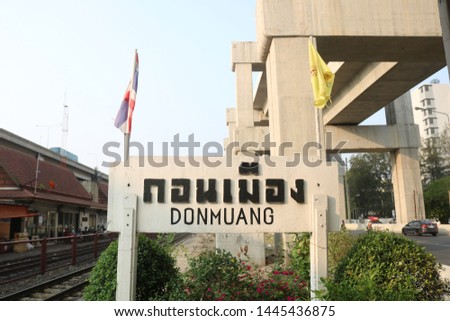 donmuang  railway station lable  thailand 