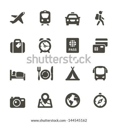 Traveling and transport icons for Web and Mobile App. Rounded Set 4. Royalty-Free Stock Photo #144545162