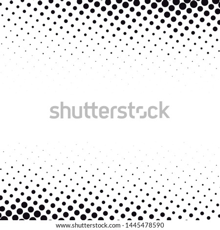 Halftone dotted black and white background. Halftone effect vector pattern. Abstract creative graphic for web with copy space.