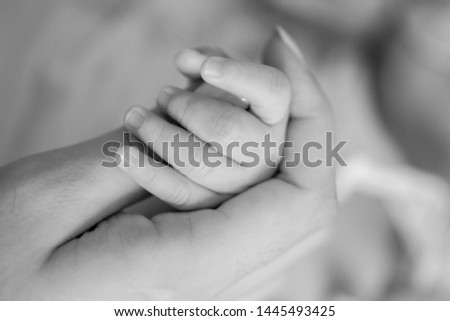 The most tender embraces with love of mum with the new born child