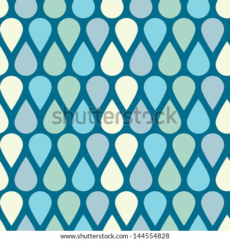 Drops seamless pattern. Cool colors. Minimalist background. For print on fabric or paper. Vector illustration, flat design