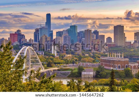 A Vibrant View Of The Edmonton Skyline Royalty-Free Stock Photo #1445647262