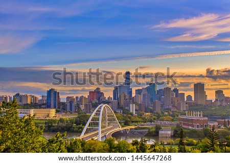 A Vibrant View Of The Edmonton Skyline Royalty-Free Stock Photo #1445647268