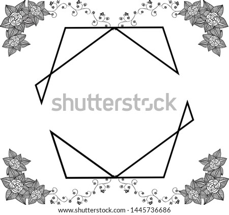 Vector illustration style of card for elegant leaf flower frame