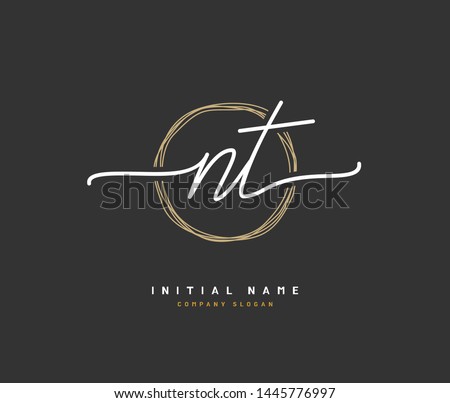 N T NT Beauty vector initial logo, handwriting logo of initial signature, wedding, fashion, jewerly, boutique, floral and botanical with creative template for any company or business.
