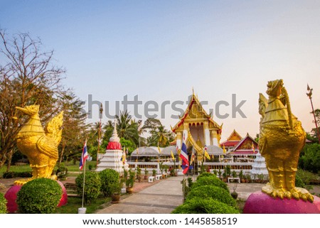 Church with a blue sky,Temple in thailand