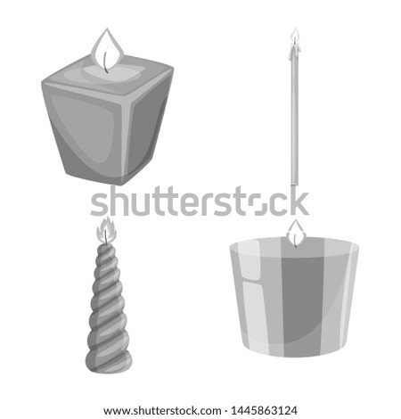 Vector illustration of paraffin and fire logo. Set of paraffin and decoration vector icon for stock.