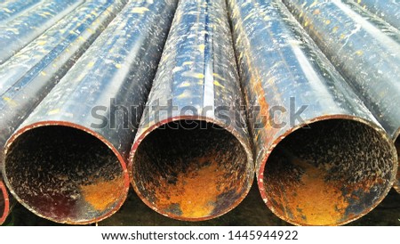 new steel pipe after rain