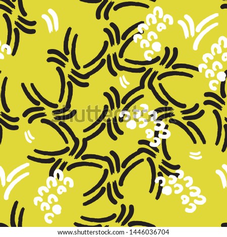 abstract brush strock organic shape seamless pattern vector ink strock composition