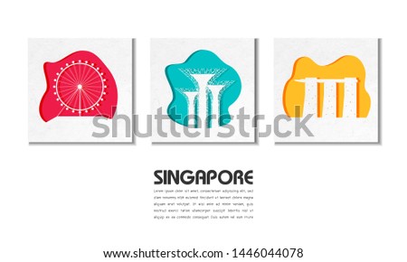 Singapore Landmark Global Travel And Journey paper background. Vector Design Template.used for your advertisement, book, banner, template, travel business or presentation.