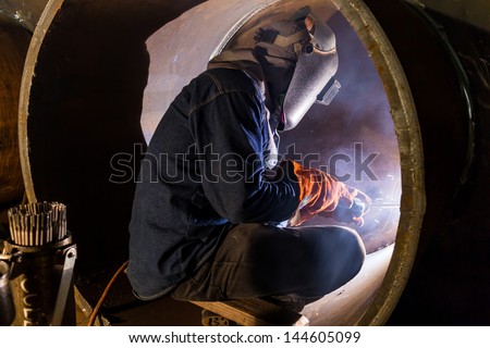 welding inside the pipe