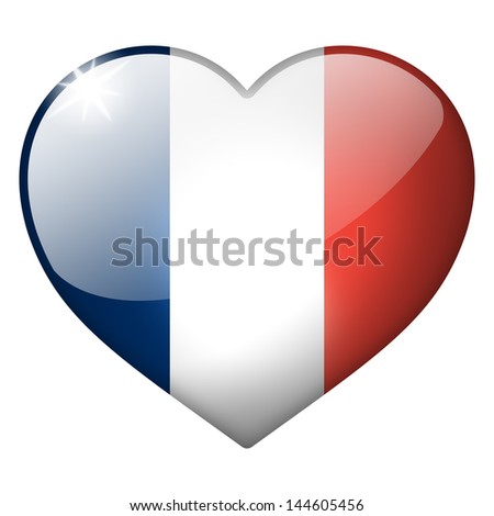 france heart button