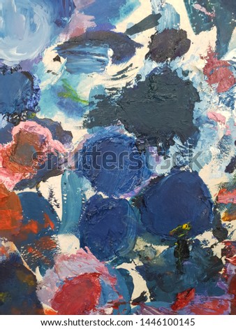 Art palettes combining different colors and colors