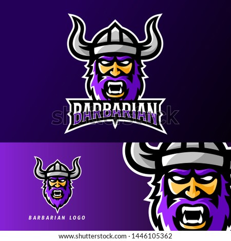 Barbarian viking sport or esport gaming mascot logo template, for your team, business, and personal branding