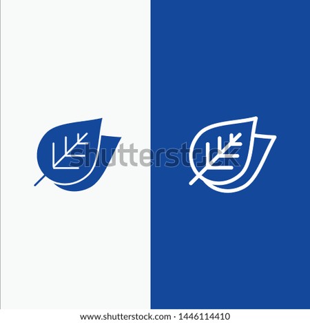 Ecology, Leaf, Nature, Spring Line and Glyph Solid icon Blue banner Line and Glyph Solid icon Blue banner