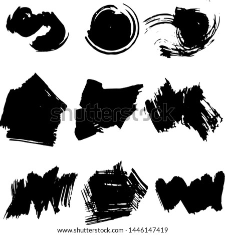 Grunge texture vector. Ink blot splash collection set. Grunge round shapes. Abstract grunge banner. 
