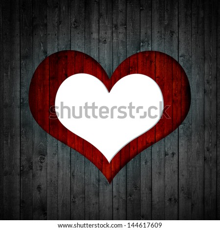 picture frame heart-shaped red and black wooden background