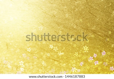Cherry blossom against a background of golden washi
