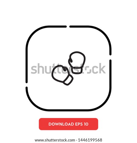 Boxing gloves, sports symbol vector icon
