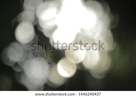 Abstract bokeh In the evening before under the leaves nature background 