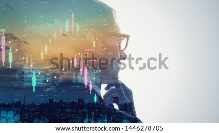 Financial technology concept. Stock chart. Investment. Fintech. Royalty-Free Stock Photo #1446278705