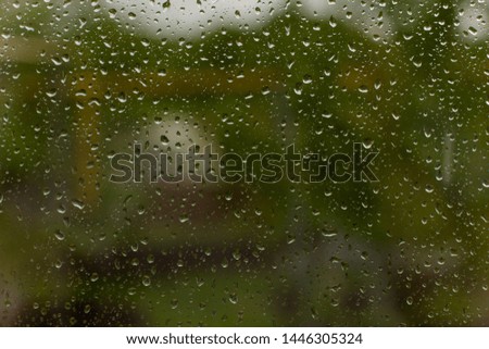 water drops on the glass after the rain