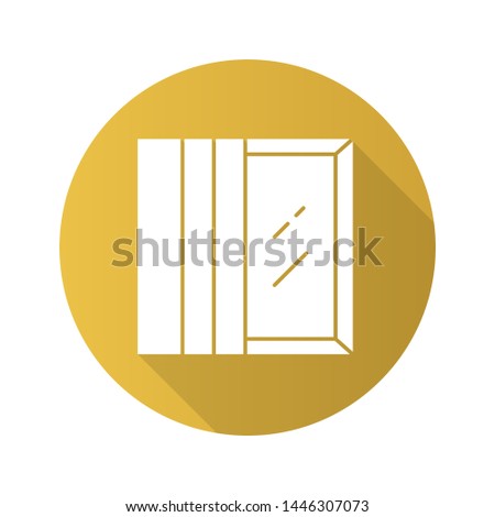 Panel tracks flat design long shadow glyph icon. Vertical window coverings. Fabric panels. Kitchen decoration. Office window view. Home interior. Vector silhouette illustration