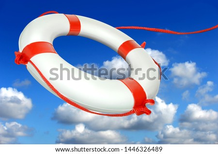 A life belt is thrown into the water 