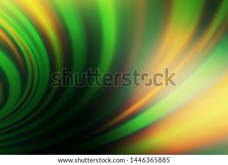Dark Green, Yellow vector template with bent lines. Geometric illustration in marble style with gradient.  Pattern for your business design.