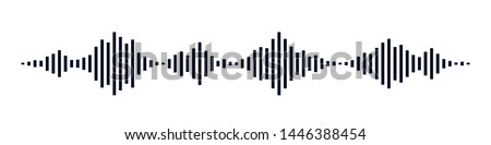 Black waves as equalizer isolated on black background. Vector Illustration Royalty-Free Stock Photo #1446388454