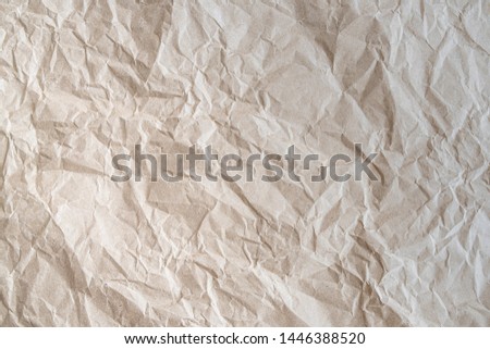 close-up shot of crumpled brown wrapping paper background