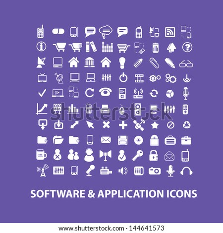 software, application, interface, system icons, signs set
